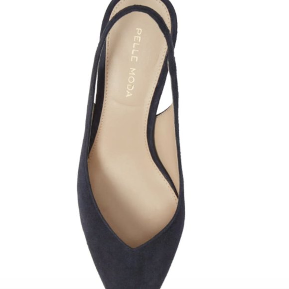 Pelle Moda Kerstin Pump Slim Heels Shoes Black Leather Slingback Size 9 - Picture 7 of 7